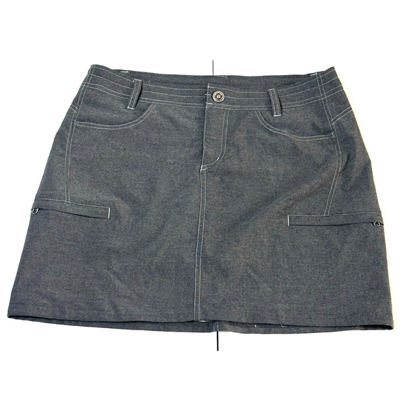 Kuhl Skort Women's 4 Gray Hiking Camp Skirt Zip Pockets Stretch - Picture 7 of 16